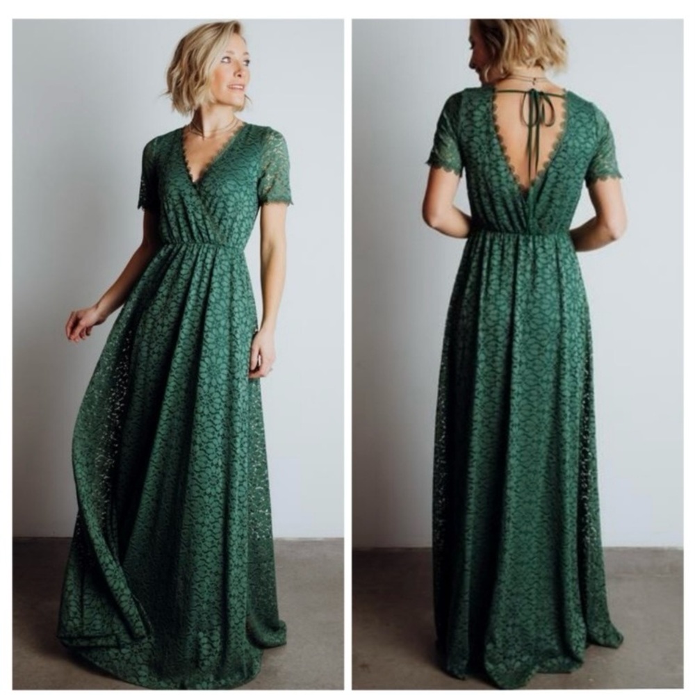 Baltic Born Venice Green Lace Maxi Dress